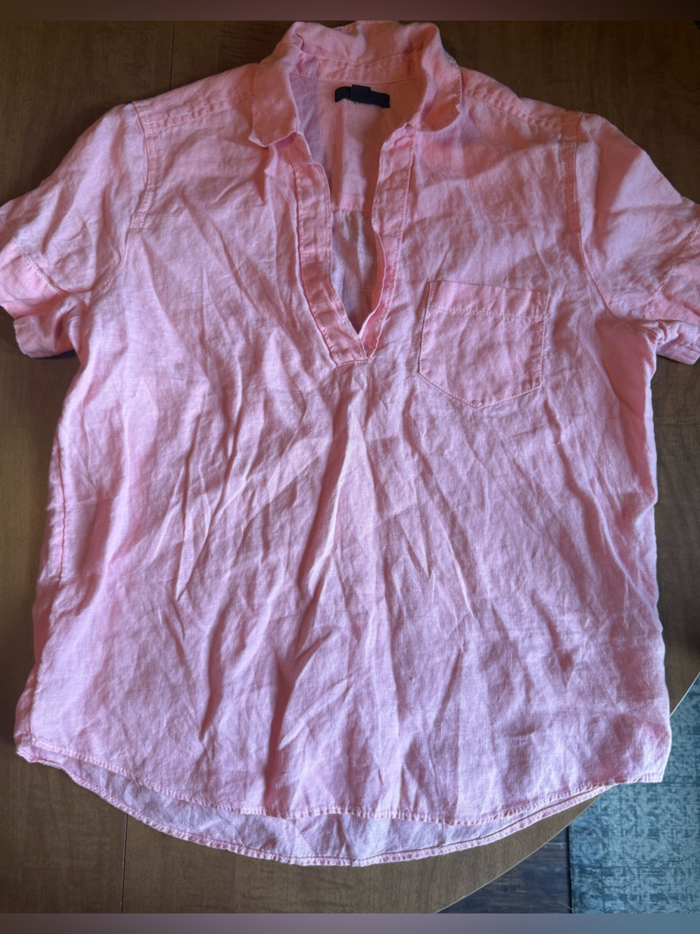 100% Linen J. Crew pink blouse XS EUC
